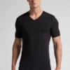 T-shirt com decote em V em algodão superior elástico T-shirt com decote em V em algodão superior elástico