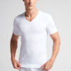 T-shirt com decote em V em algodão superior elástico T-shirt com decote em V em algodão superior elástico