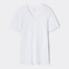 T-shirt com decote em V em algodão superior elástico T-shirt com decote em V em algodão superior elástico