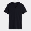 T-shirt com decote em V em algodão superior elástico T-shirt com decote em V em algodão superior elástico