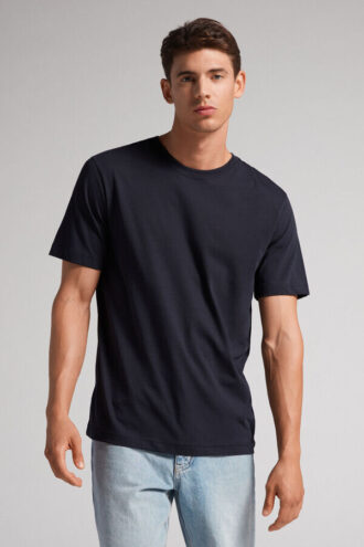 T-shirt de corte regular em algodão extrafino superior
