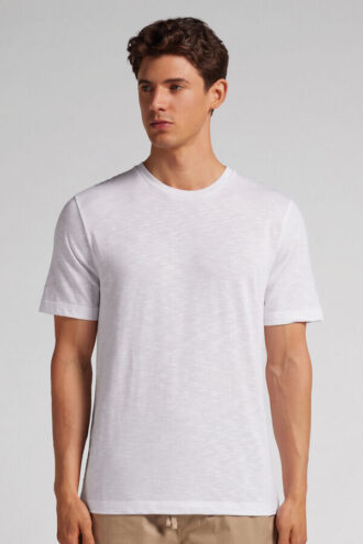 T-shirt em algodão slub