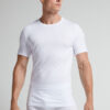T-shirt em algodão superior elástico