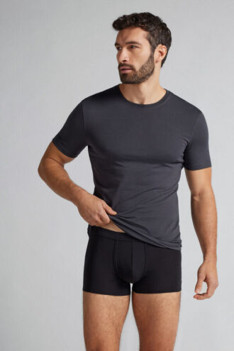 T-shirt em algodão superior elástico T-shirt em algodão superior elástico