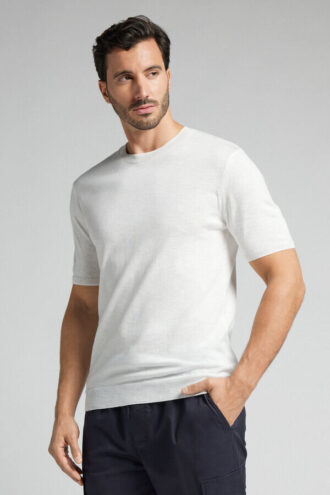 T-shirt em malha de algodão slub