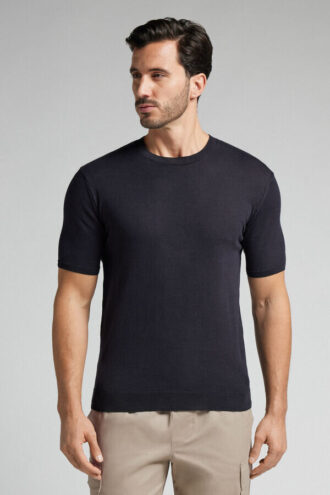 T-shirt em malha de algodão slub T-shirt em malha de algodão slub