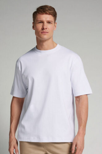 T-shirt oversized em algodão interlock