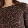 Top de manga comprida com estampado leopardo em modal ultraleve com caxemira Top de manga comprida com estampado leopardo em modal ultraleve com caxemira
