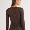 Top de manga comprida com estampado leopardo em modal ultraleve com caxemira Top de manga comprida com estampado leopardo em modal ultraleve com caxemira