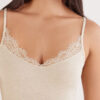 Top modal ultraleve em mistura de caxemira com renda Top modal ultraleve em mistura de caxemira com renda